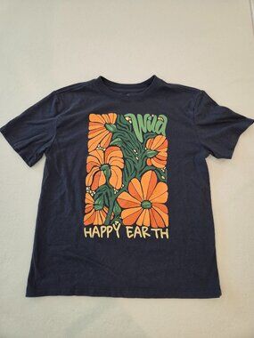 Happy Earth Women's Wild Floral Graphic T Shirt Navy Size Small